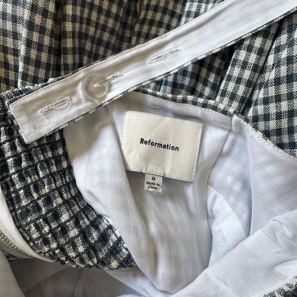 Reformation Balia Linen Blue and White Gingham Maxi Dress - Picture 8 of 8